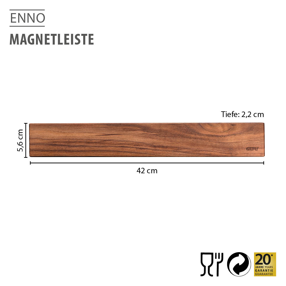 Magnetleiste ENNO, Walnussholz