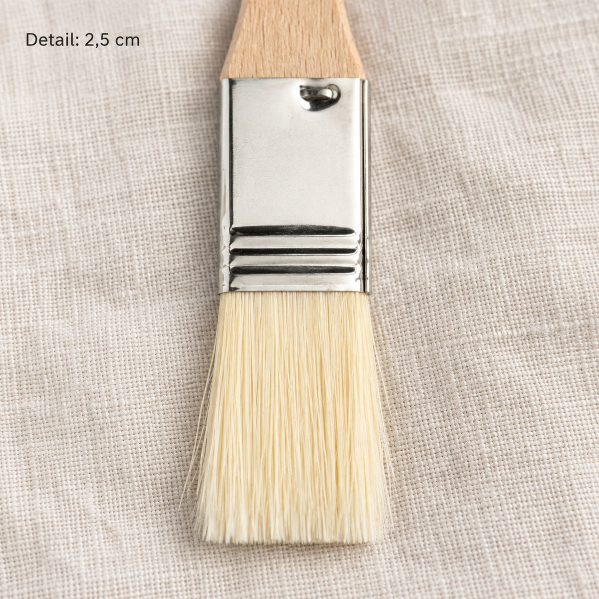 Birkmann Backpinsel 340503, 2,5 cm – Borsten und Metallfassung im Detail.