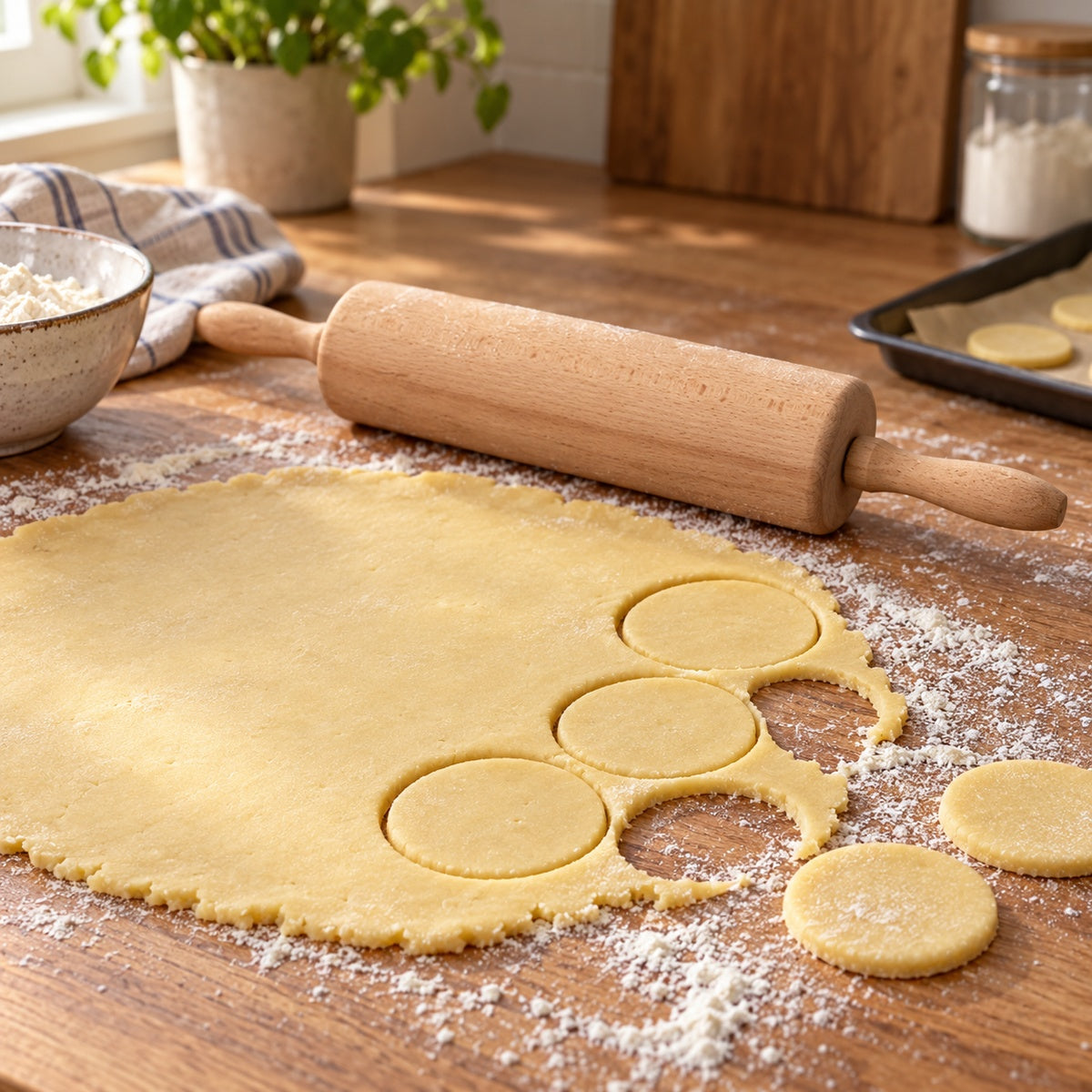 Birkmann 340527 – Gleichmäßig ausgerollter Teig für Plätzchen, KI-Motiv nach Herstellerreferenz.