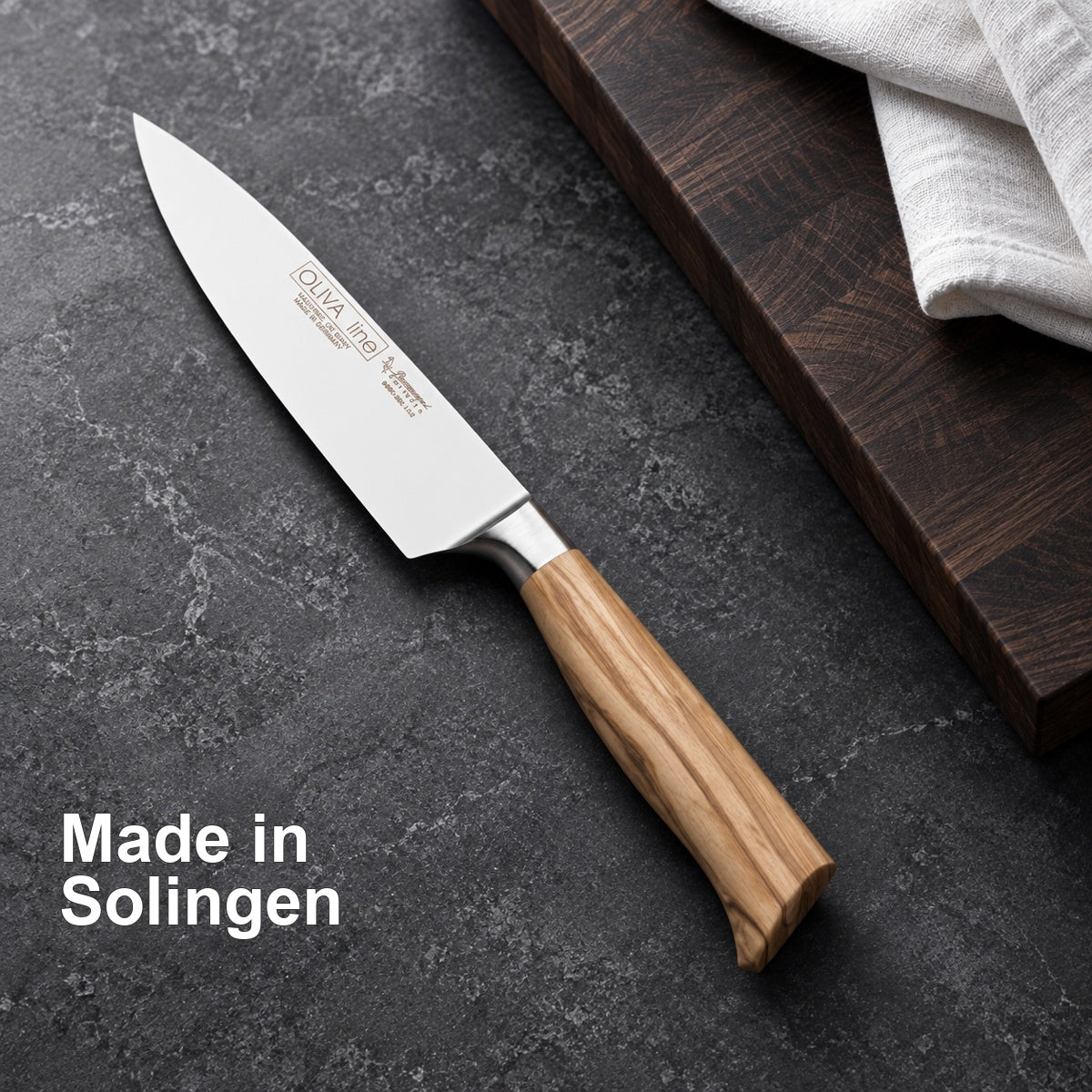 Kochmesser Oliva – Made in Solingen – vorhandenes Ambiente-Motiv.