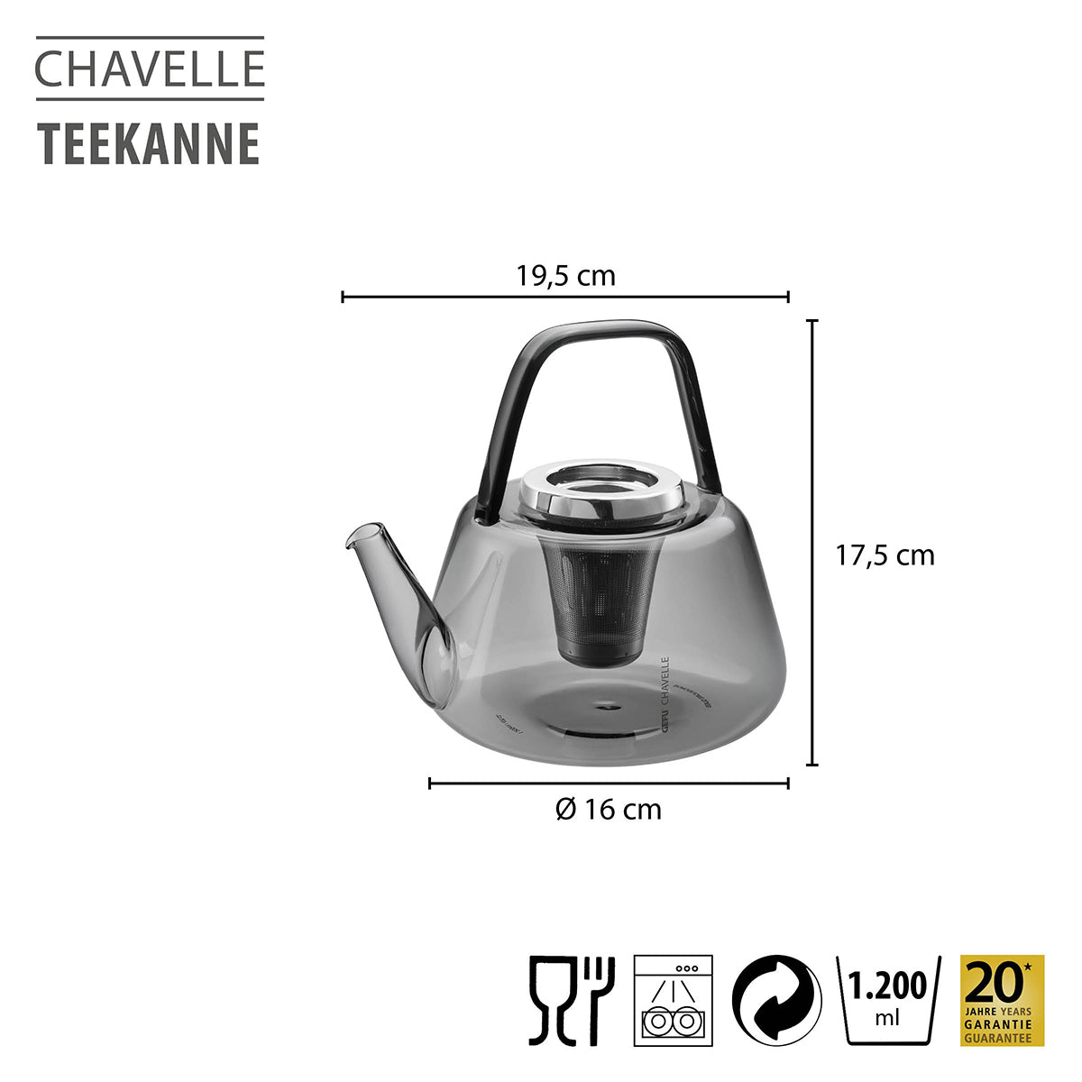 GEFU Teekanne CHAVELLE, 1.200 ml – Originalbild 2