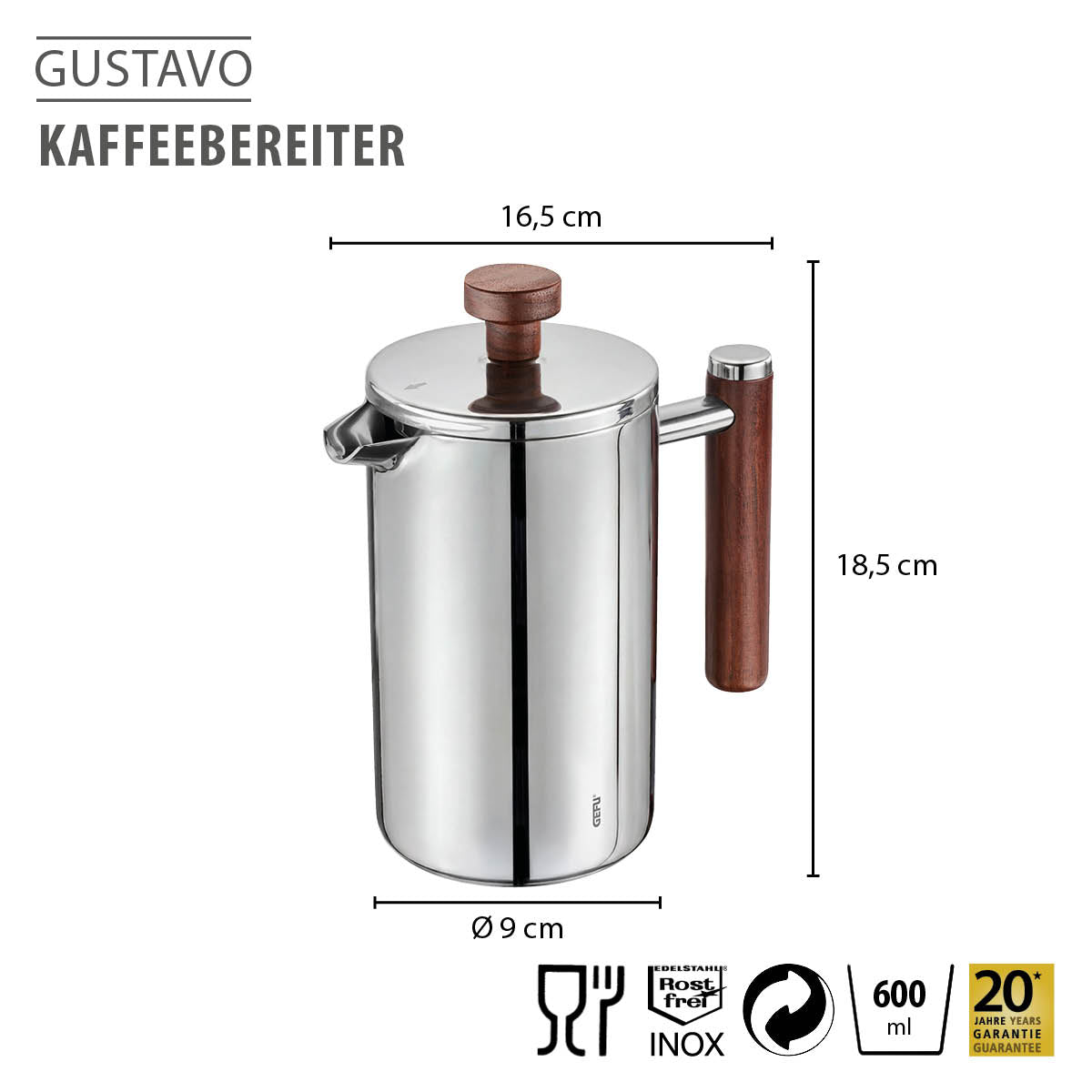 GEFU Kaffeebereiter GUSTAVO, 600 ml – Originalbild 2