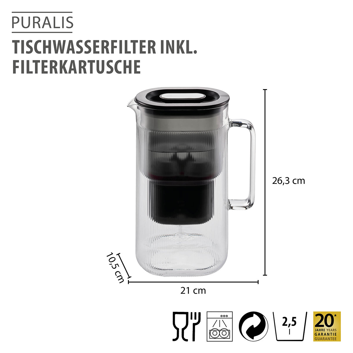GEFU Tischwasserfilter inkl. Filterkartusche PURALIS – Originalbild 2