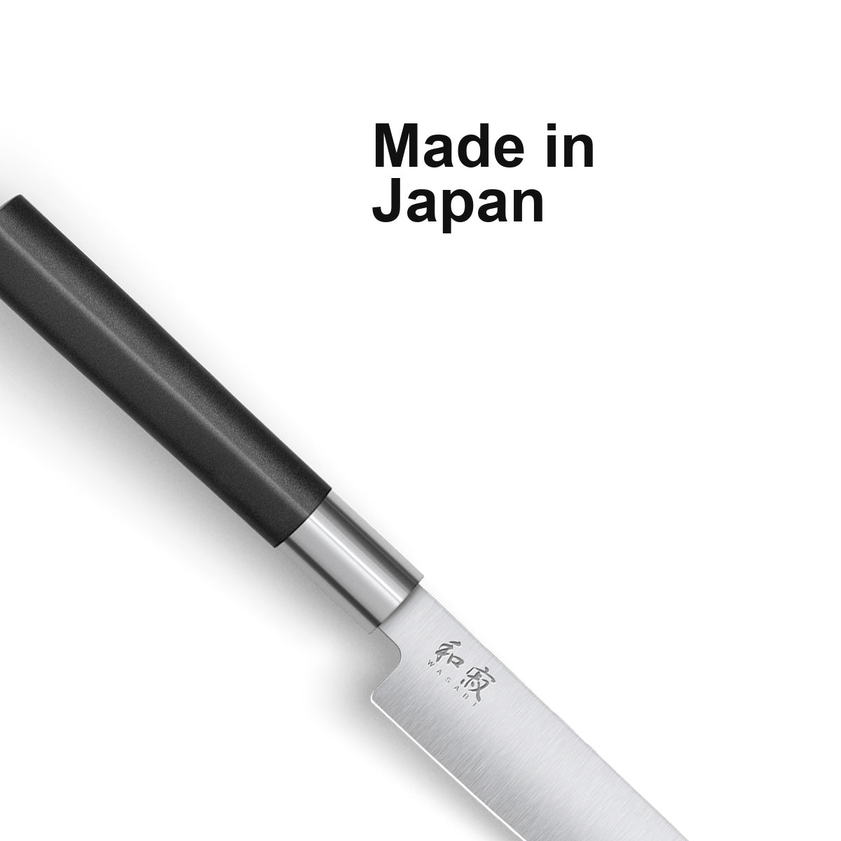 KAI Allzweckmesser Wasabi Black 15 cm – Made in Japan; Detail aus dem offiziellen Originalfoto.