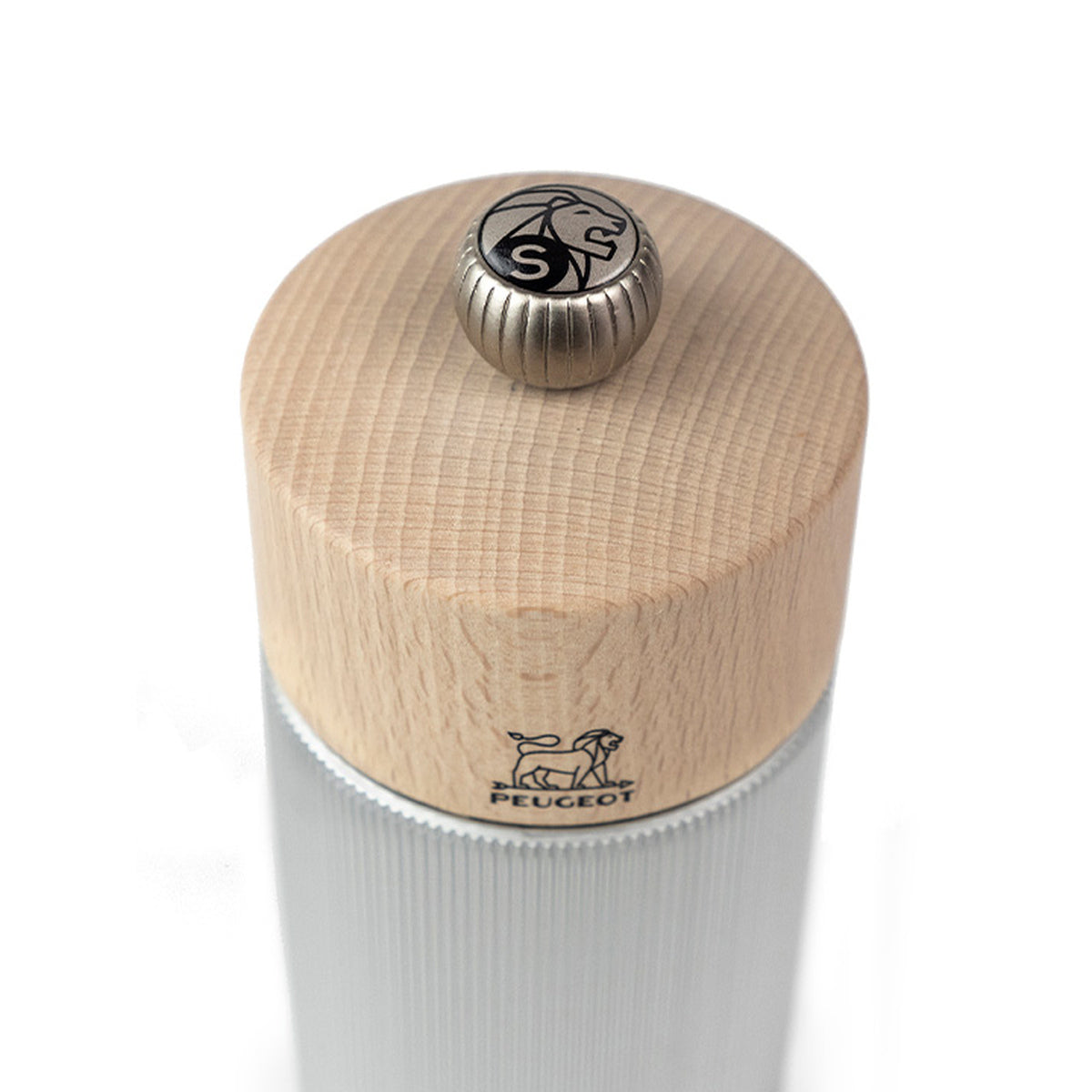 Line Salzmühle – Holzknopf im Detail – Originalfoto Peugeot