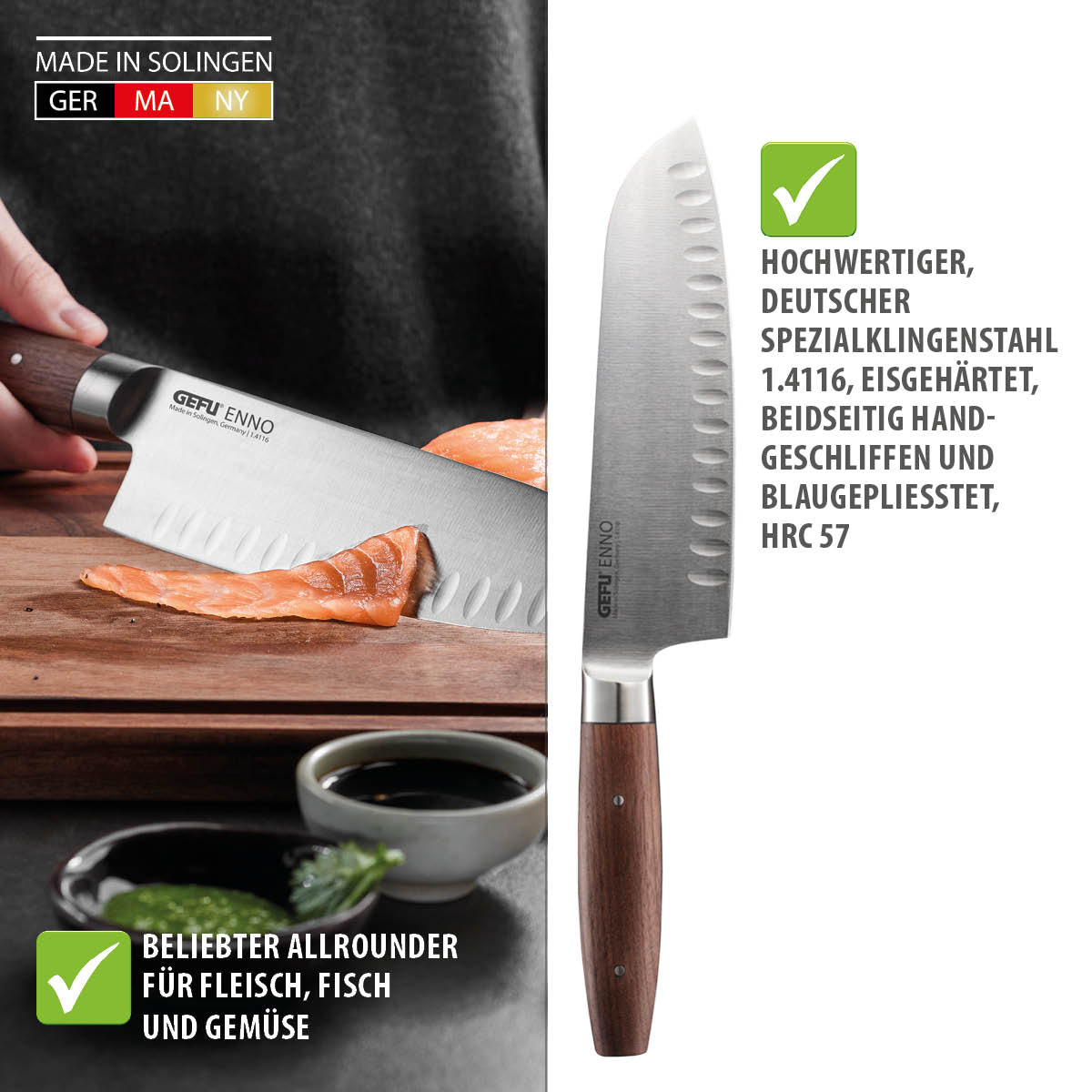 Santokumesser ENNO, 18 cm