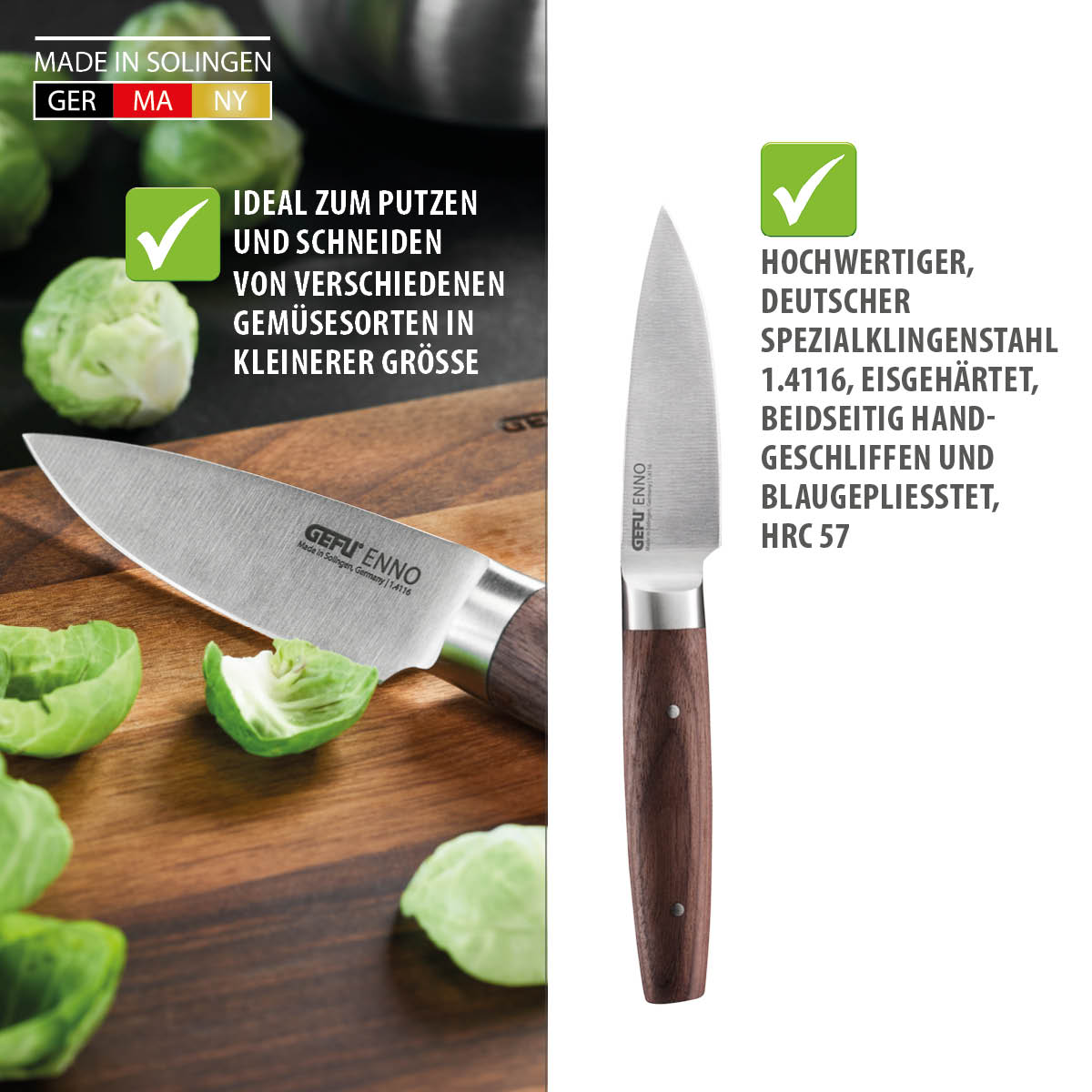 Gemüsemesser ENNO, 9,5 cm