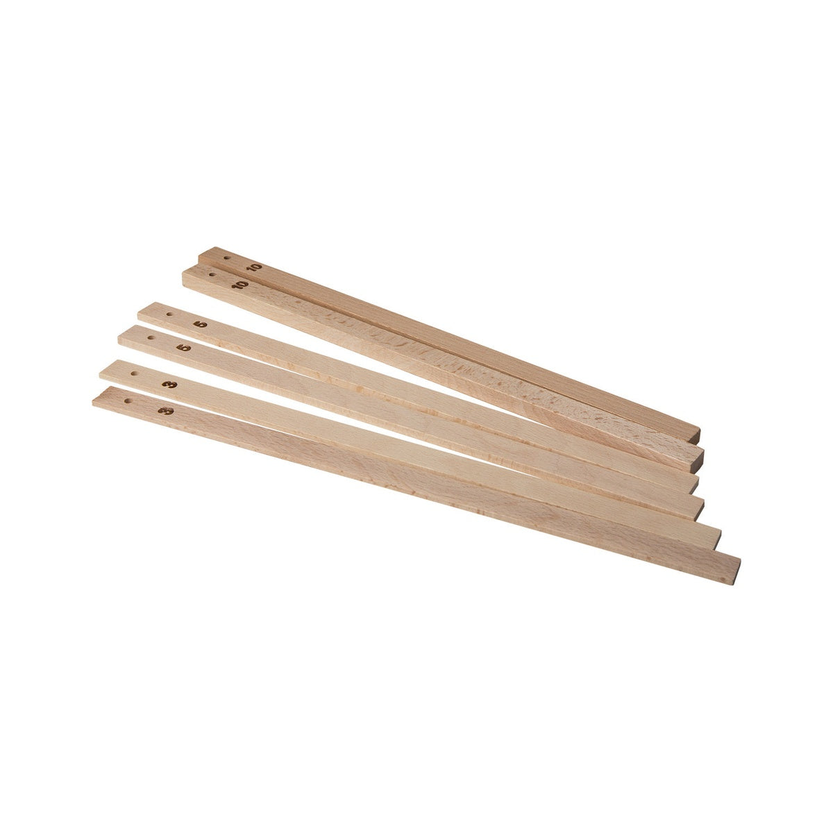 Birkmann Ausrollhölzer 340558 – sechs Buchenholz-Leisten für 3, 5 und 10 mm.