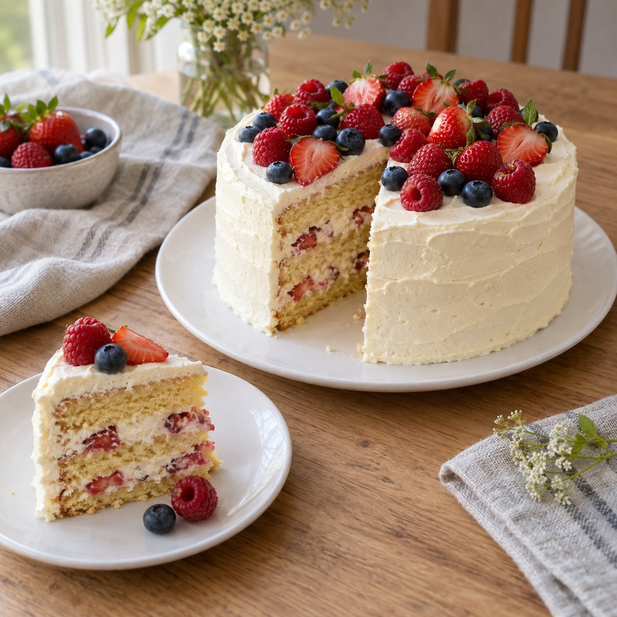 Ergebnis mit der Streichpalette – eingestrichene Beerentorte