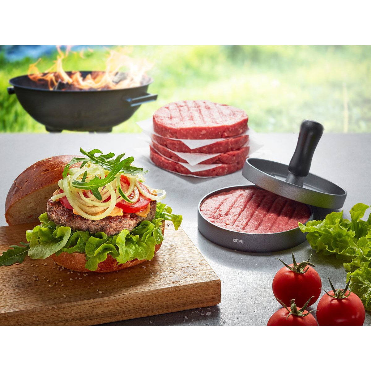 Die Größe nach deinem Burger wählen.