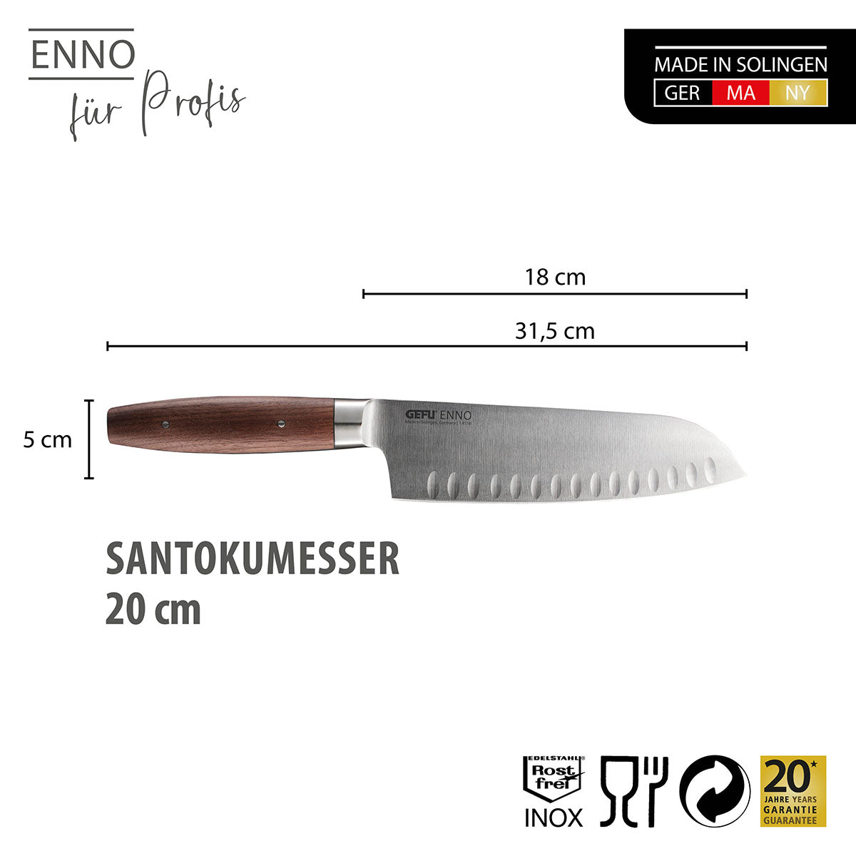 Santokumesser ENNO, 18 cm