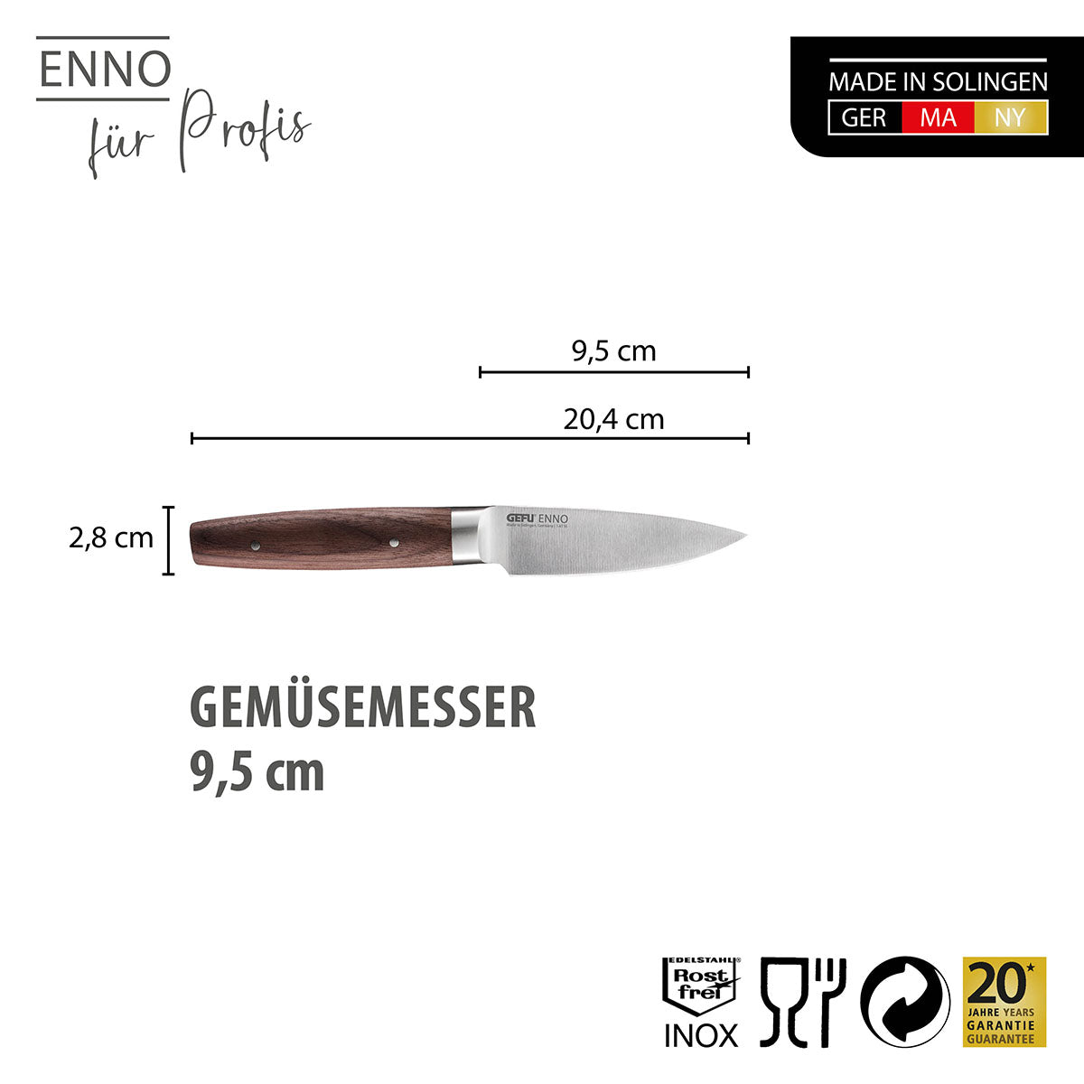 Gemüsemesser ENNO, 9,5 cm