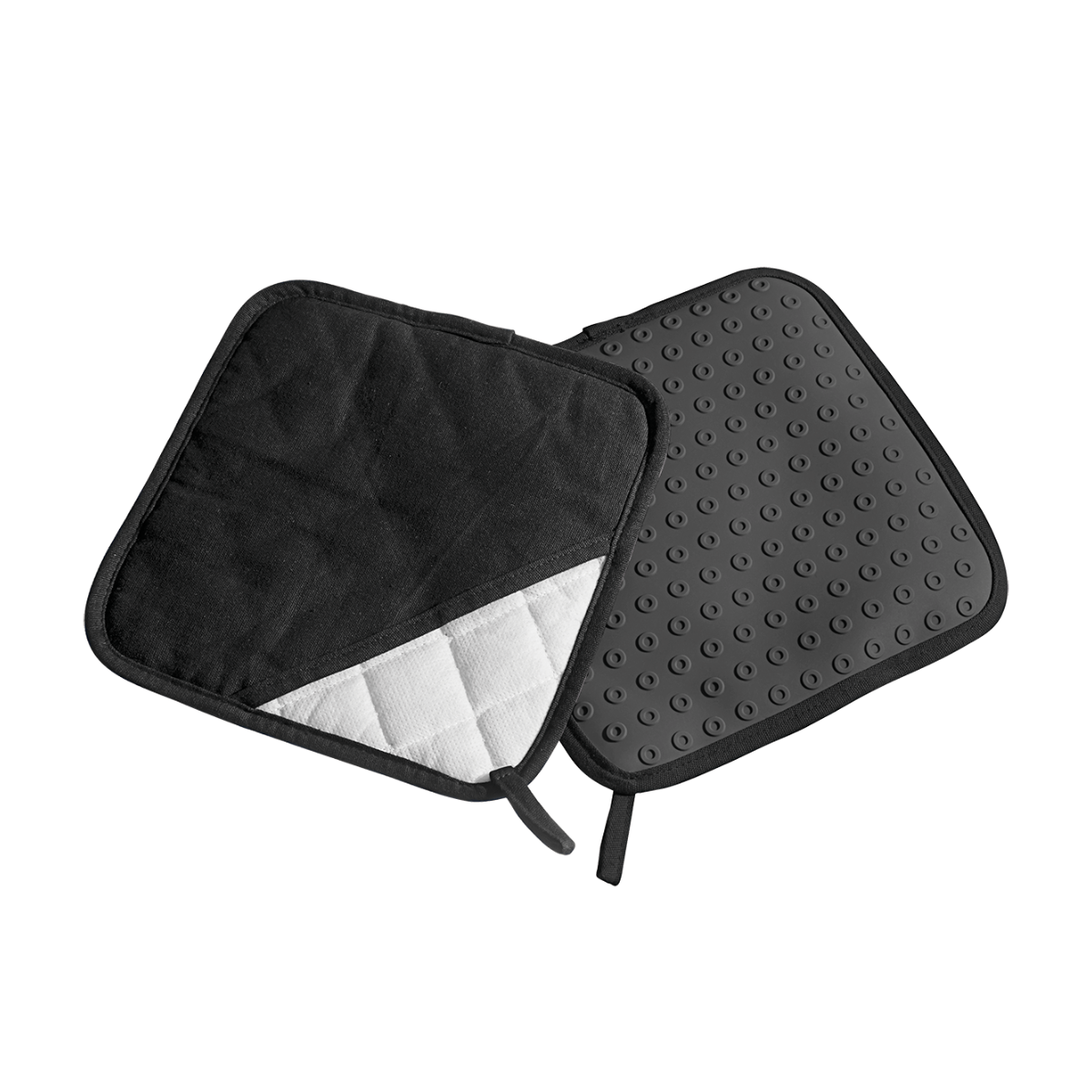 Topflappen Silikon/Textil, schwarz