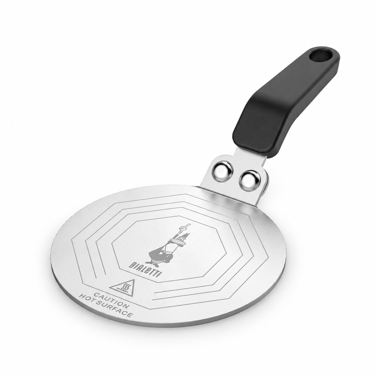 Induktionsadapter 13 cm auf weißem Hintergrund