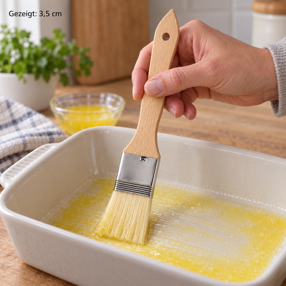 Birkmann Backpinsel 340510, 3,5 cm – Backform mit Butter einfetten.