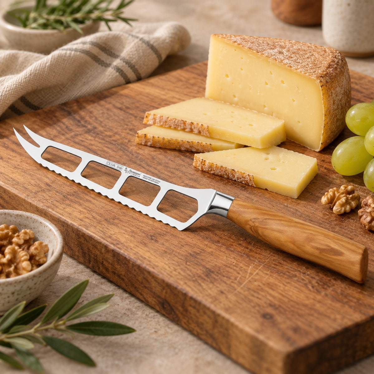 Käsemesser Oliva 14 cm – Schnittergebnis