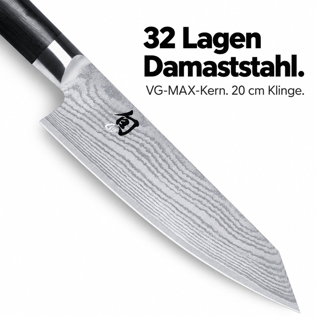 KAI DM-0771: 32 Lagen Damaststahl. VG-MAX-Kern. 20 cm Klinge.