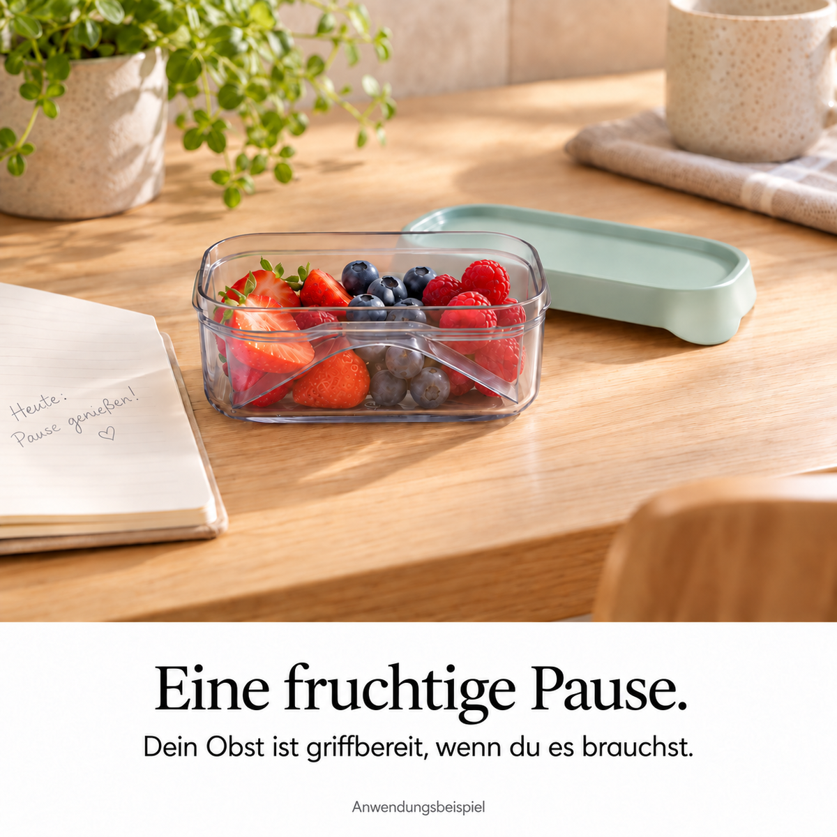 Fruchtbox Take a Break mit frischem Obst – Anwendungsbeispiel