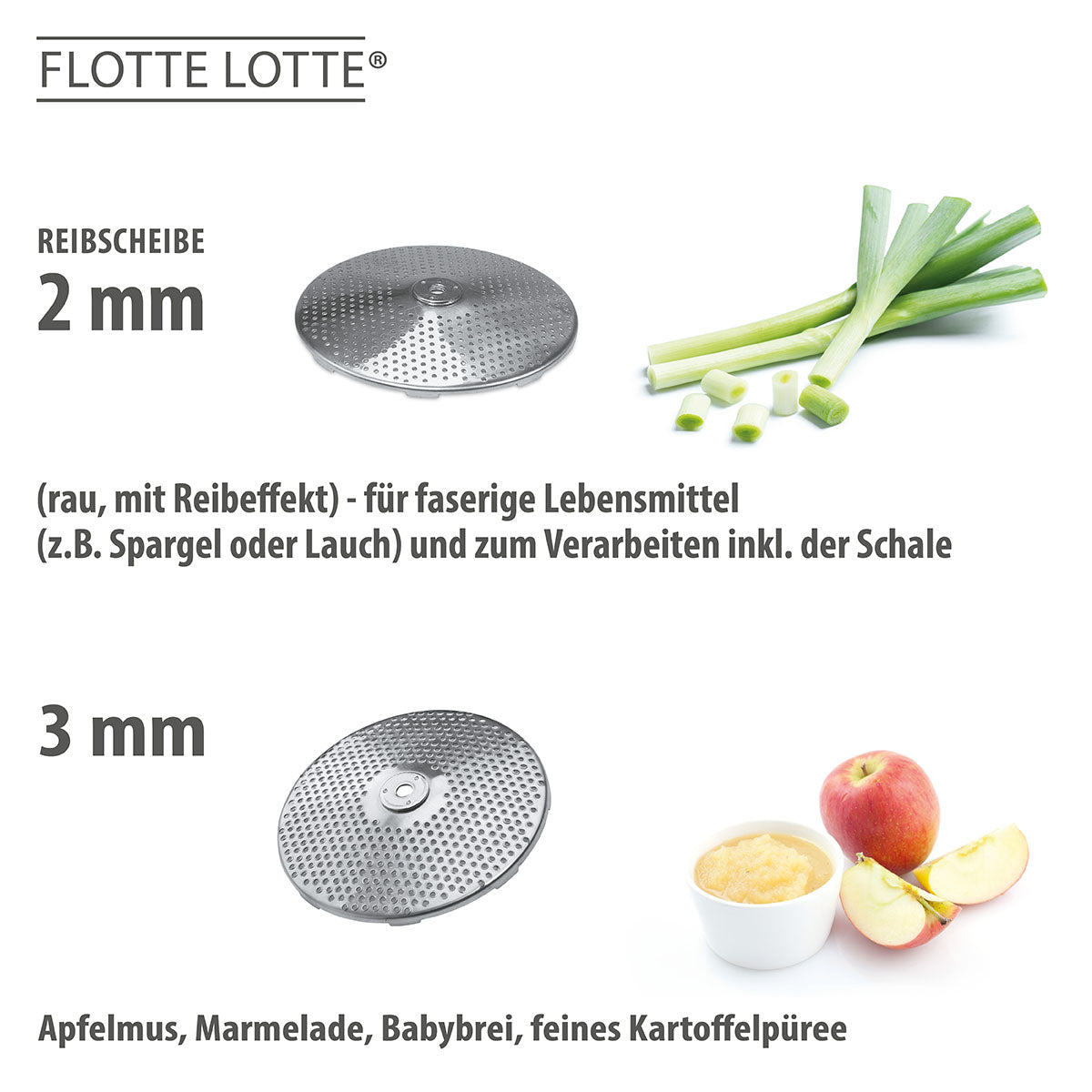 FLOTTE LOTTE – Set mit 4 Scheiben – Hersteller-Originalbild. Anwendungs- und Serienmotive können Lebensmittel, Dekoration oder separat erhältliches Zubehör zeigen; maßgeblich ist der beschriebene Lieferumfang.