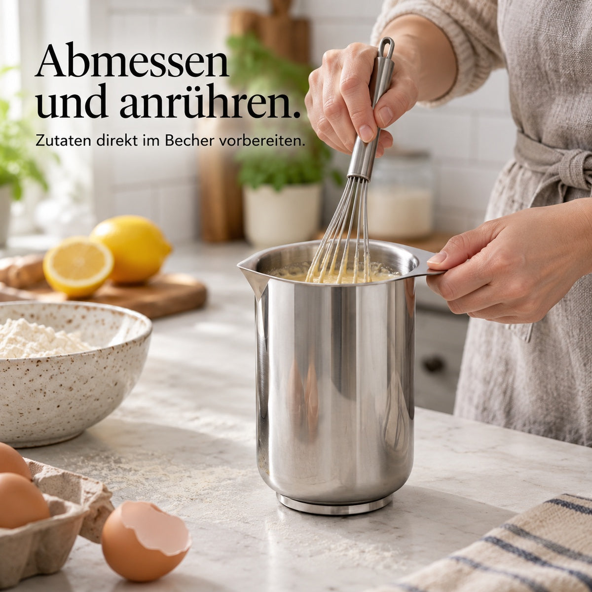 Rosti Edelstahl-Rührbecher – anwendung