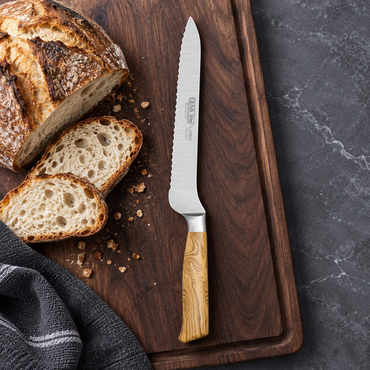 Brotmesser 20cm – Anwendungsinspiration, aus dem Produktfoto gestaltet