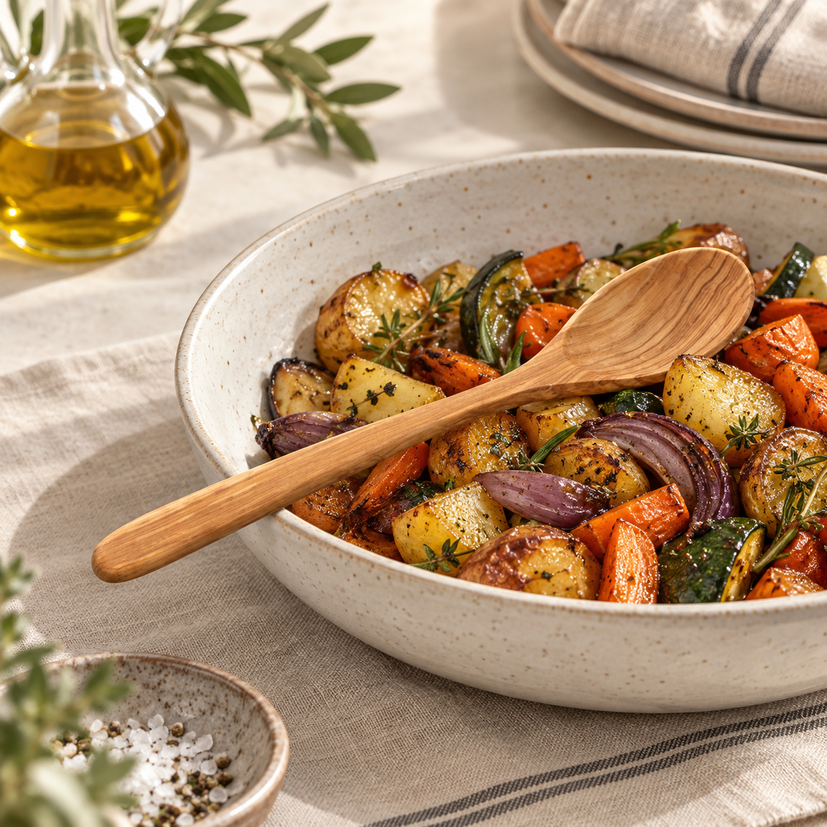 Beilagen großzügig portionieren