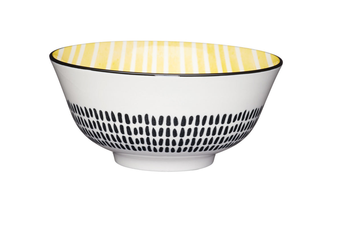 KitchenCraft Bowl – Gelbe Streifen – Originalansicht 1