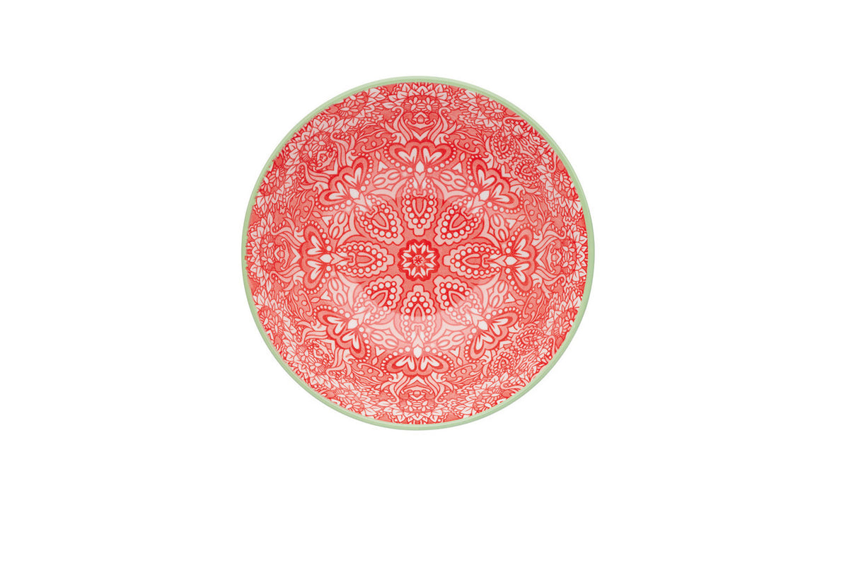 KitchenCraft Bowl – Rotes Damastmuster – Originalansicht 2