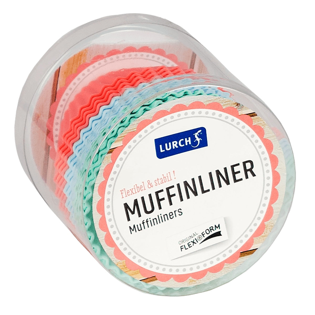 Muffinförmchen FlexiForm, 12er-Set – Hersteller-Originalbild. Anwendungs- und Serienmotive können Lebensmittel, Dekoration oder separat erhältliches Zubehör zeigen; maßgeblich ist der beschriebene Lieferumfang.