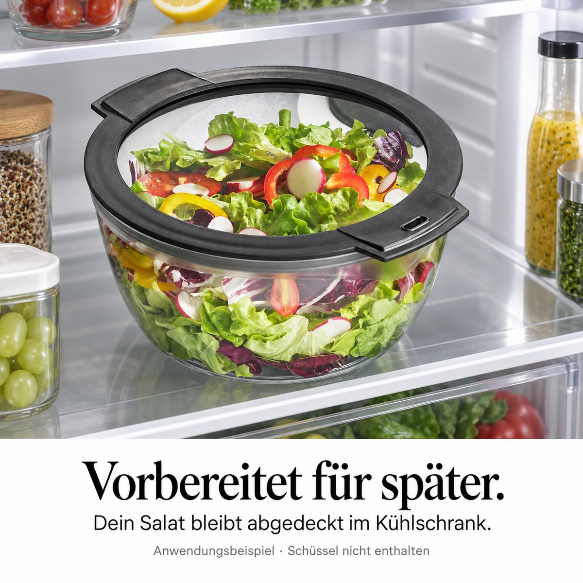 SELIO – Frischhaltedeckel im Einsatz; Schüssel nicht enthalten