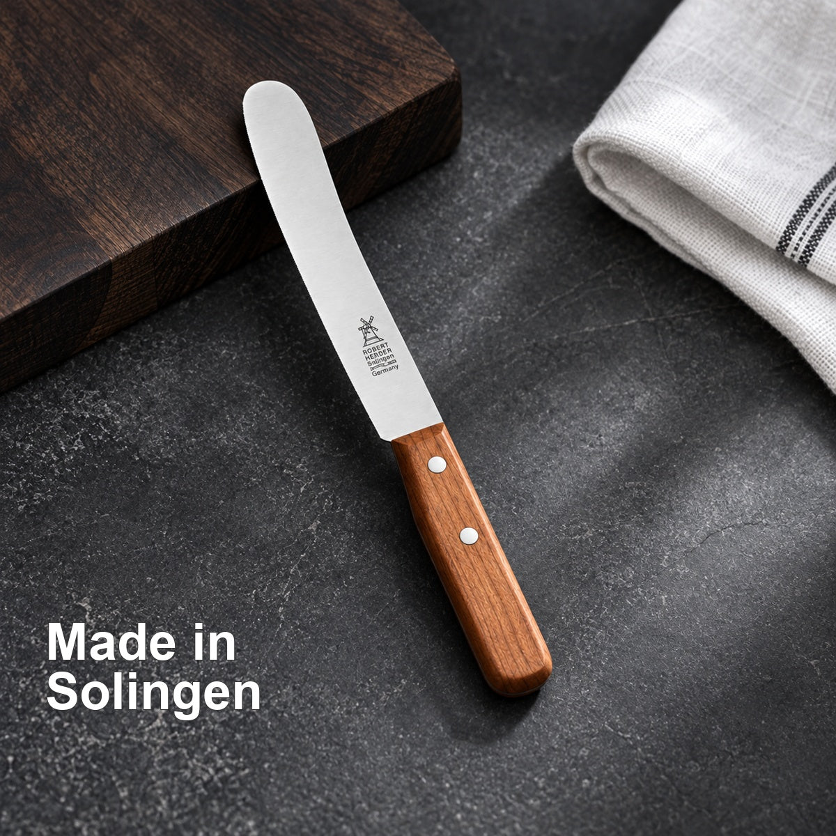 Buckelsmesser – Made in Solingen – vorhandenes Hero-Motiv.