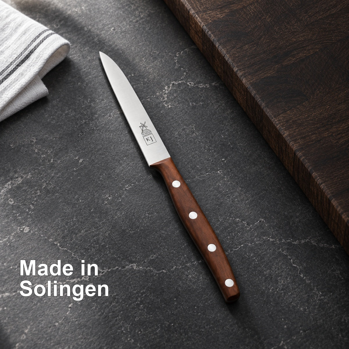 Küchenmesser K1 9 cm – Made in Solingen – vorhandenes Hero-Motiv.