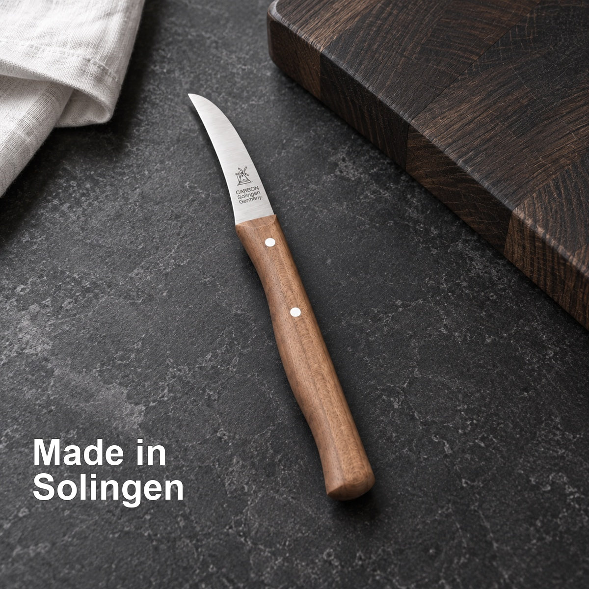 Schälmesser – Made in Solingen – vorhandenes Hero-Motiv.